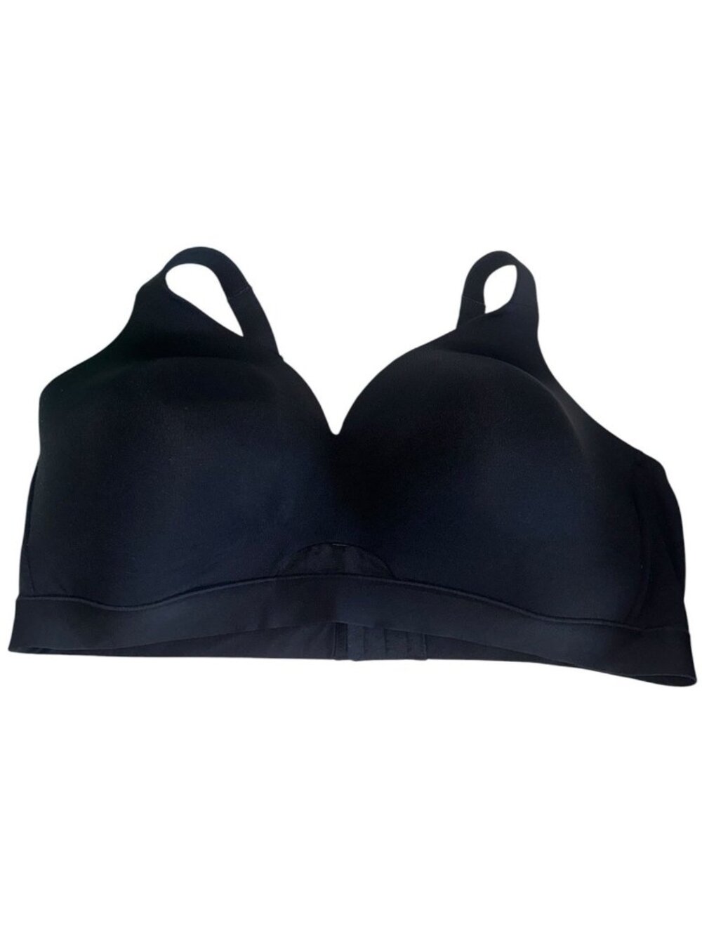 Cacique Bra Lightly Lined No Wire 44DD Black Nylon Blend Comfort